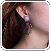 Sttiafay Vintage Round Resin Dangle Earrings Green Acrylic Circle Earrings Large Acrylic Circle Drop Earrings Statement Geometric Earrings Jewelry for Women