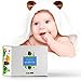 Baby Hooded Towel- 100% Organic Bamboo Baby Towels with Hood- Wooden Teether and Holder Pacifier Included - Premium box package- Bath Sets for Infants Newborn Towels by Justinbby