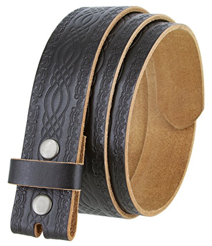 BS085 Men Full Grain Tooled Leather Belt Strap 1 1/2