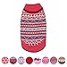 Blueberry Pet Fair Isle Style Sugar Coral Pullover Dog Sweater with Heart, Back Length 14