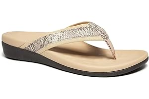 MEGNYA Womens Orthotic Flip Flops, Plantar Fasciitis Sandals for Flat Feet with Arch Support Thong Style Flip Flops, Comfortable Walking Sandals for Beach, Vacation