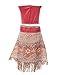Muababy Moana Girls Adventure Outfit Cosplay Costume Skirt Set With Necklace