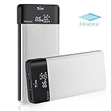 MEZONE Portable Charger Power Bank 10000mAh Quick Charge 3.0 External Battery Charger with 2-USB Ports, LCD Digital Screen Fast Charging for iPhone iPad Samsung Smart Phone Tablet (White)