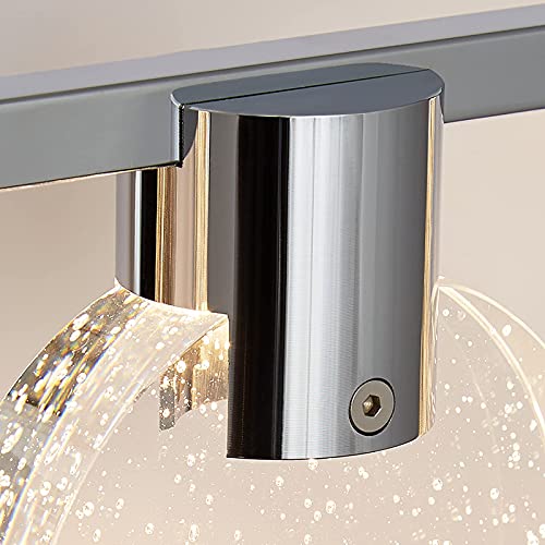 Modern Bathroom Vanity Light LED Chrome,20W 4Light Bathroom Lighting