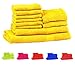 TRIDENT Soft and Light 100% Combed Cotton 400 GSM 10-Pieces (Bath, Hand & Wash Cloth) Towel Gift Set, Yellow