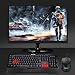 TeckNet Kraken Ergonomic Water-Resistant Backlit 3 LED Illuminated Gaming Keyboard and Mouse Combo Set - Red