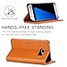 Galaxy S7 Edge Case, SHIELDON Genuine Leather Case Wallet, Premium All-Purpose Flip Book Case Magnetic Closure w/Stand Feature & ID Card Slots Compatible with Samsung Galaxy S7 Edge, Brown
