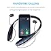 Bluetooth Headphones, Bluenin Stereo Neckband Wireless Headset Retractable Sport Earbuds with Mic for iPhone 7 iPhone 7 Plus (15 Hours Play Time, Noise-Cancelling, Bluetooth 4.1) (Jet Black)