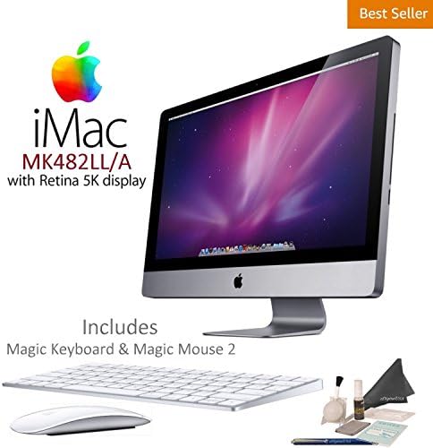 Apple iMac MK482LL/A Retina 5K Display 2TB Desktop Computer w/ Apple Magic Keyboard &amp; Magic Mouse 2 Bundle