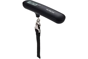 NUTRI FIT Luggage Scale Travel Digital Suitcase Weight Scale Portable Bag Weighing Scale Baggage Weigher, LCD Display 110lb/50kg Electronic Handheld Balance for Packages Airplane Travel Essentials