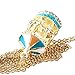 Lady Girl Gold Plated Enamel Rhinestone Colorful Carousel Roundabout Necklace