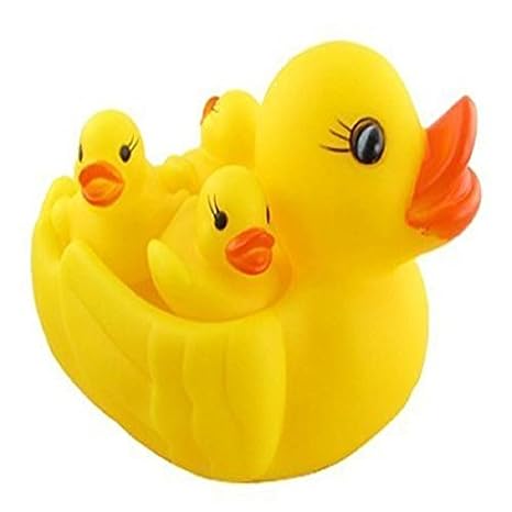 CM SALES MAGNIFICO Kid's Non Toxic Squeeze Baby Animal Shape Chu Chu Bath Toys (Multicolour)-4 Pieces