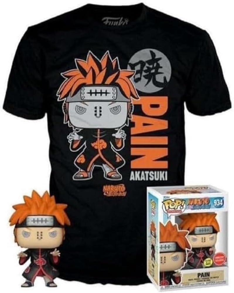 Funko Pop! & TEE: Naruto - Pain - (PU/GW) - XL - T-Shirt - Clothes With Collectable Vinyl Figure - Gift Idea - Toys and Short Sleeve Top for Adults Unisex Men and Women - Official Merchandise