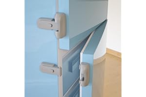 SAFELON 2 Pcs Baby Safety Fridge Lock, Child Proof Refrigerator Freezer Door Lock, Protect Refrigerators with Damaged Sealing Strips (Grey)