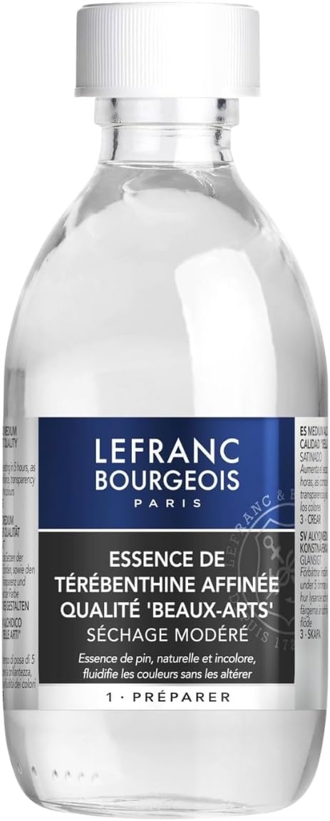Lefranc Bourgeois Purified Turpentine Oil 250ml for Oil Painting