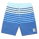 MaaMgic Mens Quick Dry Striped Swim Trunks Long With Velcro Pocket