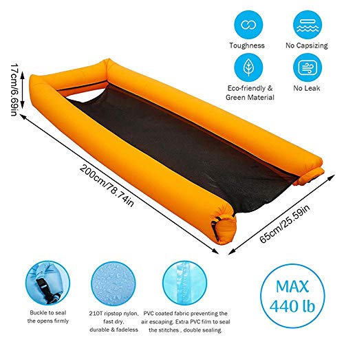 FOONEE Inflatable Pool Floats for Adults & Kids, Portable Pool Raft Water Hammock No Leak Ripstop Fabric Float Lounger, Fast Inflated No Pump Needed, Water Lounge with Storage Bag