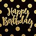 ActivDuo Hardback Black & Gold Happy Birthday Guest Book | Keepsake Gift, Well Wishes, Messages, Comments and Memories | Includes A Gift Log | to Use As You Wish