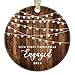 DIGIBUDDHA Engagement Keepsake Gifts First Christmas Engaged Ornament Newly Engaged Couple 1st Holiday Rustic Farmhouse Woodgrain Present 3