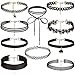 Counting Stars 10 Pcs Women Choker Necklace Flower Star Pendant Necklace Velvet Choker Set