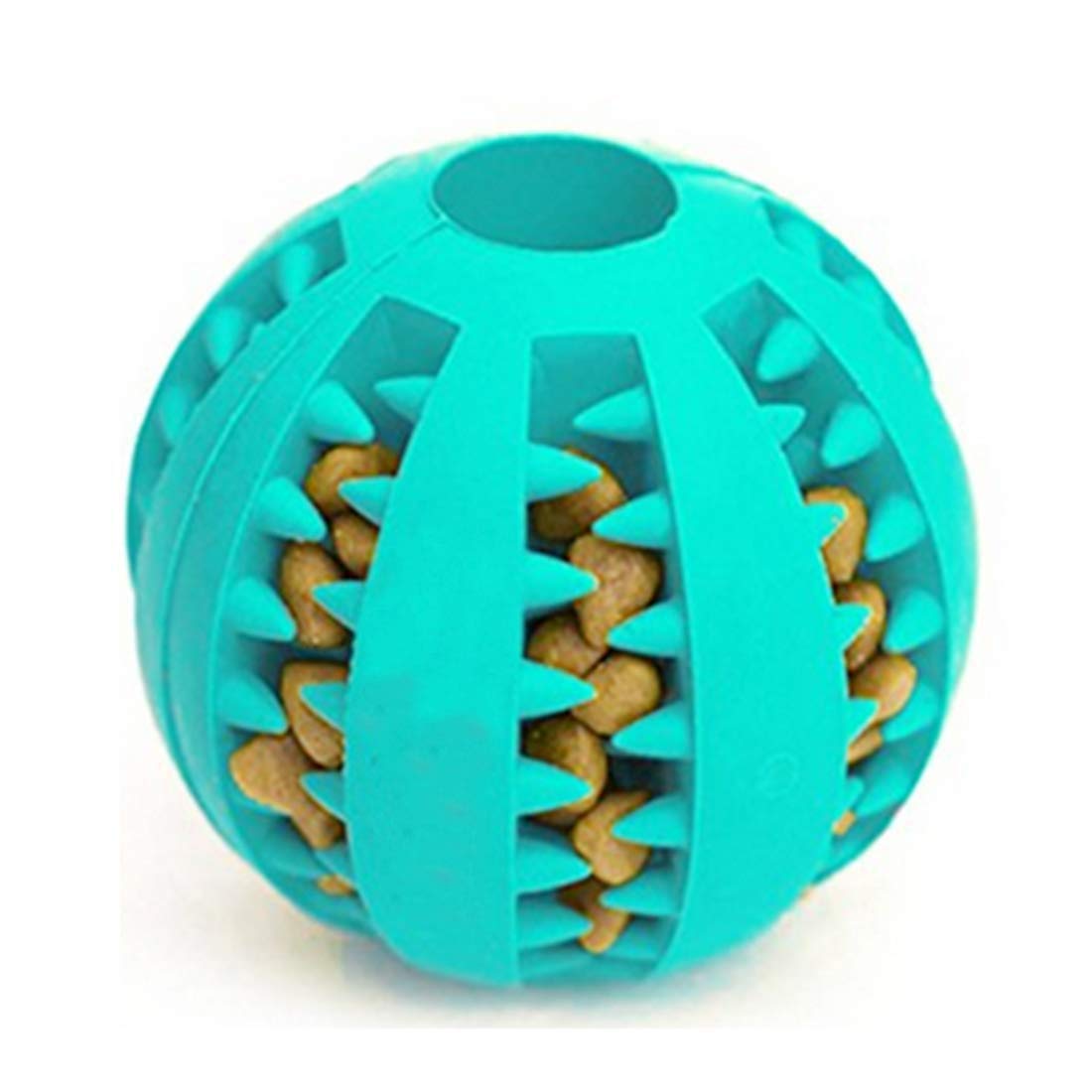 Ruiuzi Dog Toy, Dog Treat Toy Interactive Toys Bite Resistant Dog Treat Feeder Dispensing Ball for Dogs, Puppy Training, Playing and Chewing (Lake Blue)