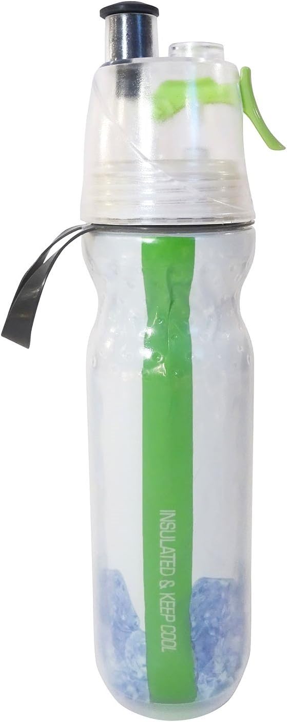Ali yee 500ml Ice Cold Bottle Insulated Water Bottle with Straw BPA Free Sports Bullet-style Mist Spray Squeeze Bottle Double Wall Wide Mouth Vacuum Silicone Classic Loop Top Bottle Outdoor