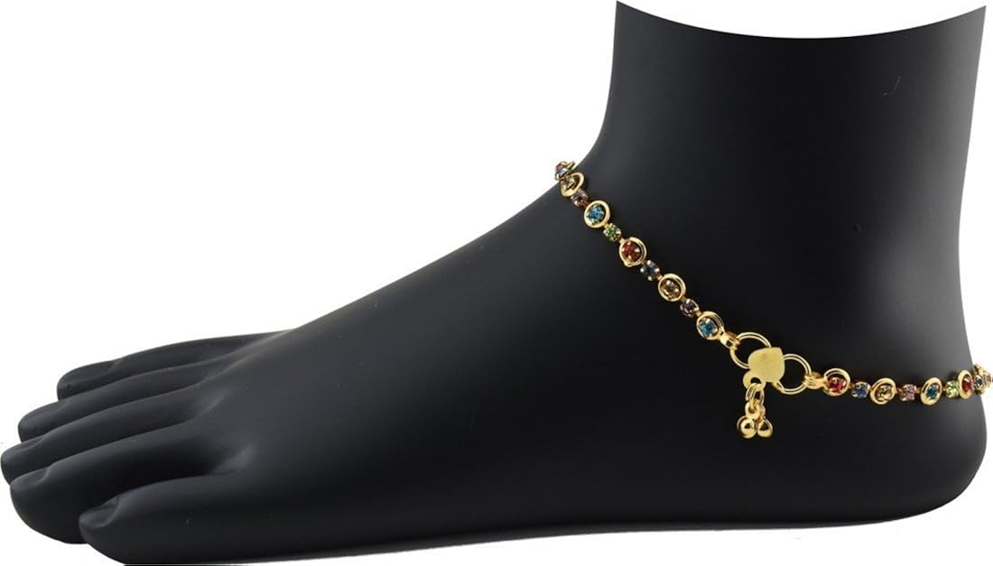 charms gold metal anklet for women