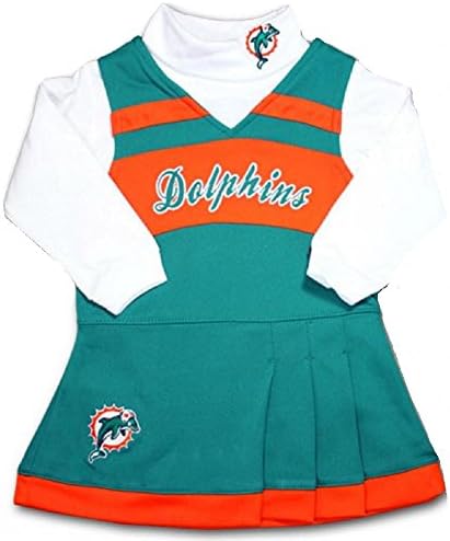 Dolphins Youth Girls Football Cheerleader Dress (Youth XL - 16)