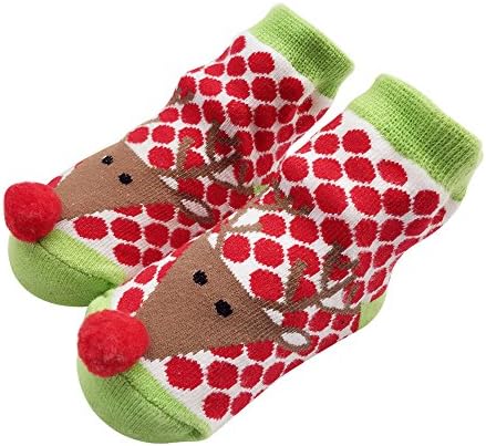 Vimuntado Baby Girls Newborn Christmas Socks Infant Boys Cotton Holiday Sock Gift (0-12 Months, SOCKA023)