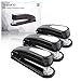 MROCO Desk Stapler, 360 Degree Rotatable Stapler, 20 Sheets Capacity with 3000 Staples,Office Stapler,Half Strip,Specialized For Booklet Stapling,Staples for Swingline,Bostitch Staples,3 Pack(Black)