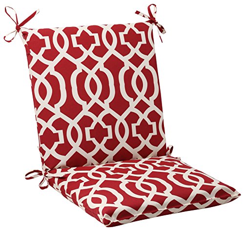 Pillow Perfect Indoor/Outdoor New Geo Squared Chair Cushion, Red