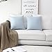 Home Brilliant Lined Linen Cushion Covers Set of 2 Decorative Throw Pillow Covers for Bench, 18 x 18 inch, Light Blue