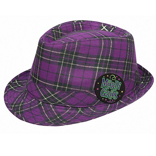 Mardi Gras - Plaid Fedora Hat