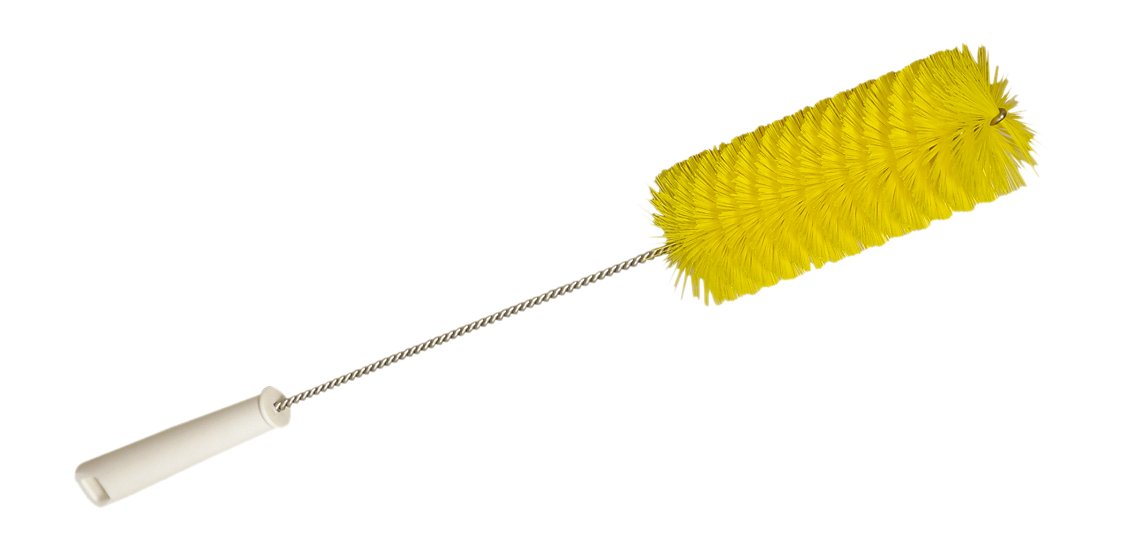 Neolab Double 7605 Bottle Polypropylene 140 mm x 60 mm Diameter, Soft Bristles Brush – Yellow
