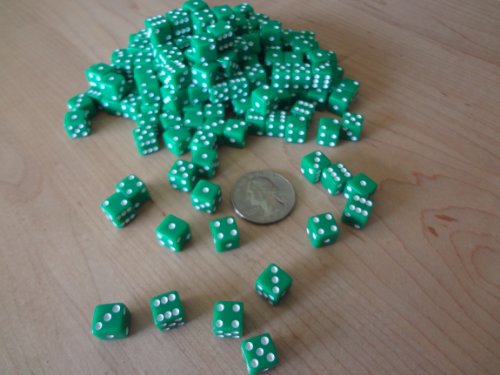 200 Green Dice Small MINI - 8MM