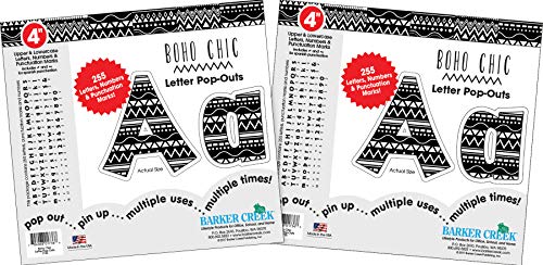 Barker Creek 4" Letter Pop-Outs 2-Pack, Boho Chic, Jazz Up Your Bulletin Boards…