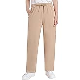 Latuza Women's Petite Lounge Pants Straight Leg Cotton Pants