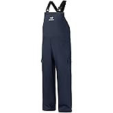 BASSDASH Men’s Waterproof Fishing Bibs Stain Resistant Rain Pants Adjustable Lightweight Pu-Coated Workwear Overalls