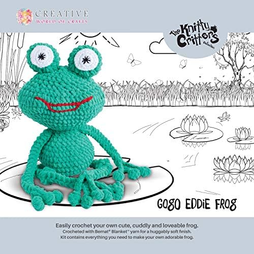 KNITTY CRITTERS CSS6007 Frog Go Eddie, Schwarz,weiß