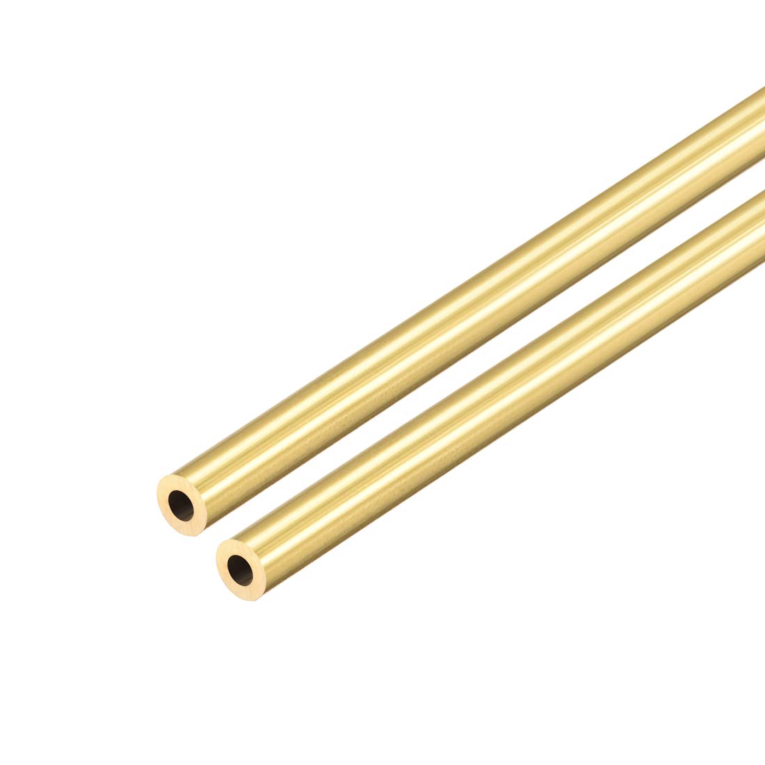 uxcell Brass Round Tube, 300mm Length 6mm OD 1.5mm Wall Thickness, Seamless Straight Pipe Tubing 2 Pcs