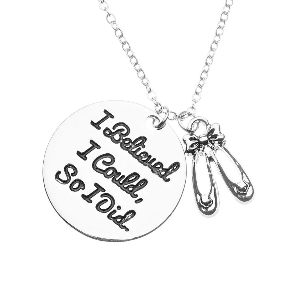 Sportybella Dance Necklace Girls Dance I Believed I Could So I Did Jewelry for Dancers Dance Recitals Dance Teams Dance Teachers