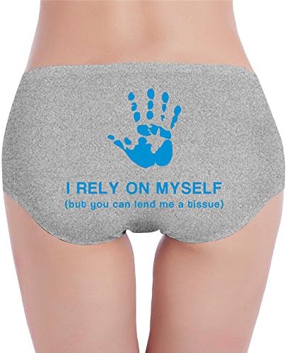 PCY Custom Women's Low-Waist Sporty I Rely On Myself Fingerprint Brief Hipster Ash S