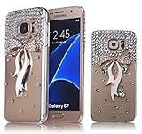 Galaxy S7 Edge Case, Mini-Factory Bling Galaxy S7 Edge Hard Crystal Glitter Diamond Rhinestone Cover - Slim Crystal Bow (NOT for Galaxy S7)