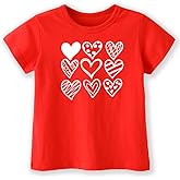 Toddler Boys Valentine Shirt for Girls Kids, Love T-Rex Dinosaur Alphabet ABC I Love You Heart T Shirt Cotton Blend,4-7T