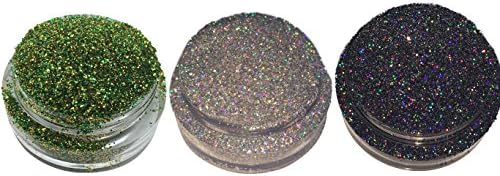 Lumikki Cosmetics Trio Set of 3 Glitters For Eyeshadow / Eye Shadow / Eyes / Face / Lips / Nails Makeup - Compare to NYX - Shimmer Makeup Powder - Holographic Cosmetic Loose Glitter