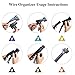 Cable Wires Organizer, Jelanry Coiled Tube Cable Management PC Cinema TV Cables Sleeve with Cord Organizer Clip Hide Wires Cover Cables, to Keep Desk Tidy, to Protect Cable from Pet's Bite Black