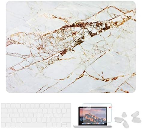 Utryit MacBook Pro 15 Case 2018 2017 2016 Release A1990/A1707 Shell, Hard Case Cover and Keyboard Cover for Apple MacBook Pro 15" (2018/2017/2016) with Touch Bar and Touch ID Marble (PJH-021)