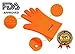 Oven Gloves Heat Resistant, BBQ Gloves Extreme Heat Resistant For Protect Your Hands from Grilling, Baking, Smoking, Cooking- 1 Size Fits Most of All (Orange) - FDA Approved Oven mitts