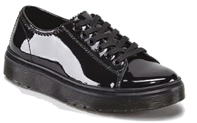 dr martens black lyric spin lace shoe patent flat shoes