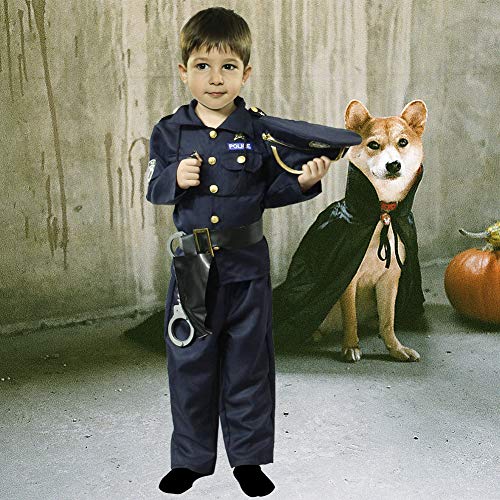 Lulu Home Deluxe Police Officer Halloween Costume for Kids, America